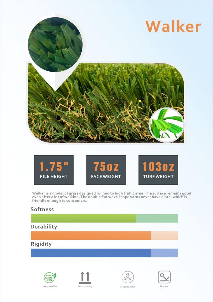 Warna Hijau Plastik Rumput Lansekap Rumput Sintetis Buatan Karpet Rumput untuk Taman 1