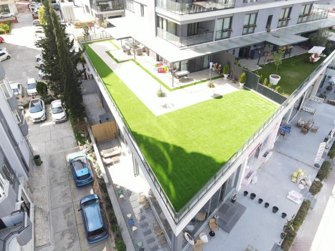 Karpet Rumput Buatan Lanskap 45mm Untuk Dekorasi Taman Rumah 0