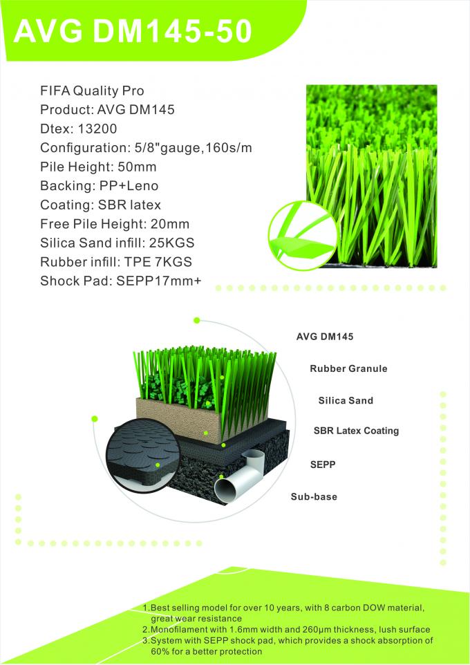 Karpet Rumput Sepak Bola Buatan Lapangan Sepak Bola Untuk Dijual 50-60mm 0