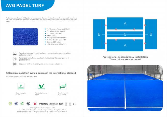 Karpet Rumput sintetis Palsu Buatan Untuk Lapangan Tenis Padel 0