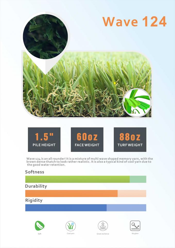 Deluxe Garden Artificial Grass Warna Hijau Zaitun 12400Dtex 0
