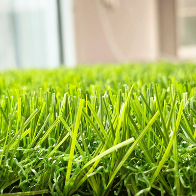 CINA Taman Buatan Rumput Sintetis Rumput Datar Monofilamen Tinggi 35mm pemasok