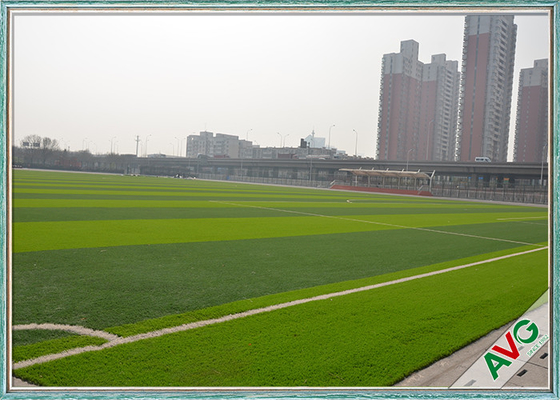 CINA Karpet Rumput Buatan Lapangan Sepak Bola Indoor / Outdoor Kepadatan Tinggi pemasok