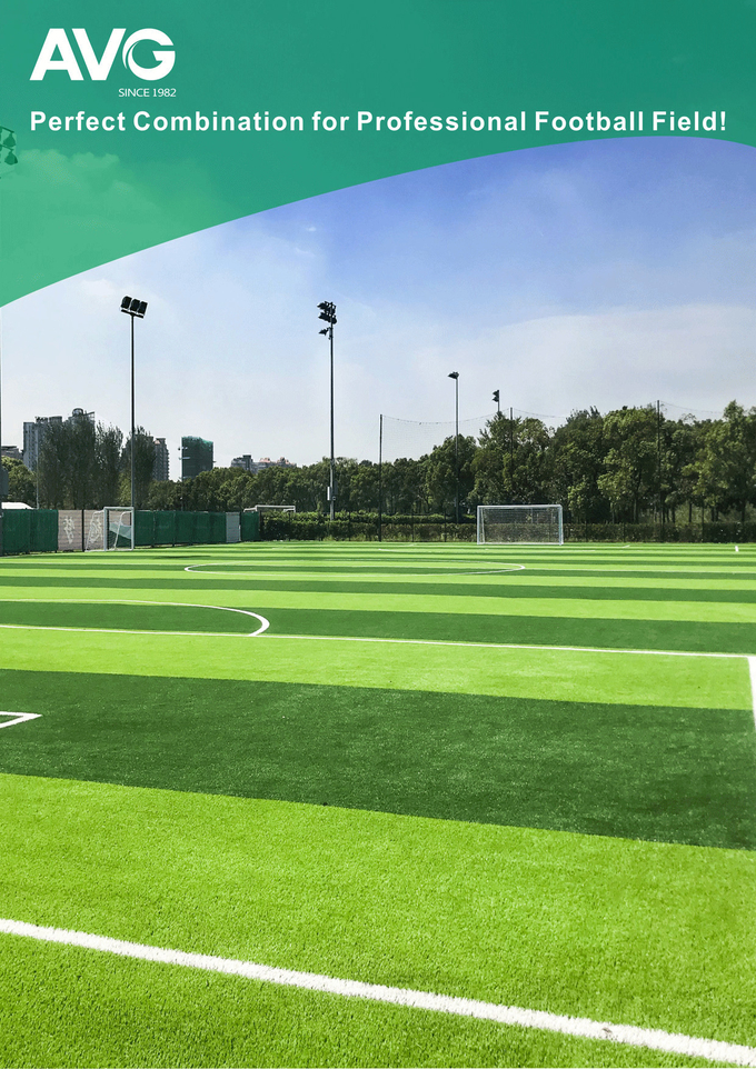 Lantai Karpet Olahraga Sepak Bola Luar Ruangan Rumput Buatan PP + Leno Backing 0